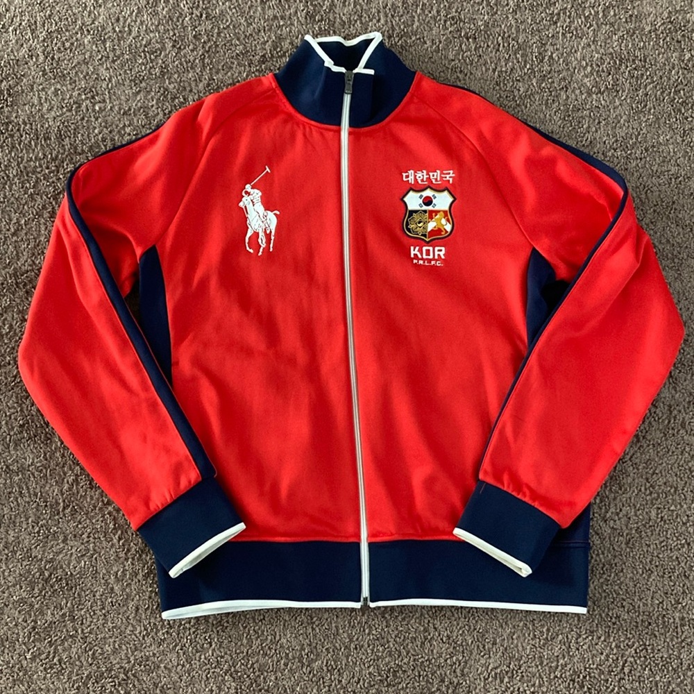 POLO SPORT RALPH LAUREN Performance Track Jacket Size L Red Navy White